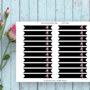Pirate Girl-Drinking Straw-Printable Flags
