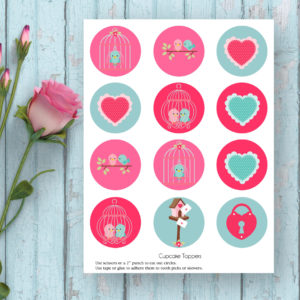 Love Birds-Cupcake Toppers