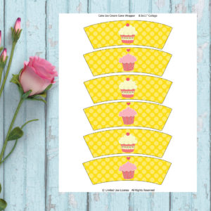 Cupcake Party-Yellow Ice Cream Cone Cover