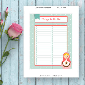 Printable Planner-Things To Do List-Babushka
