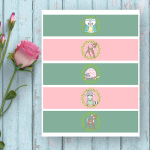 Woodland Party-Water Bottle Label