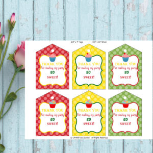 Baking Party-Printable Thank You Tags