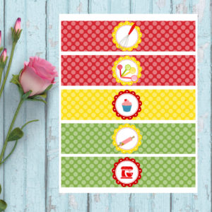 Baking Party-Water Bottle Labels