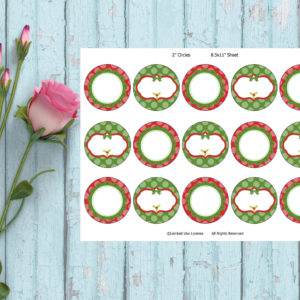 Christmas-2" Circle Cupcake Toppers