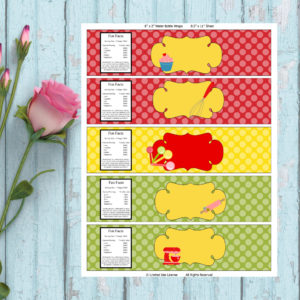 Baking Party-Water Bottle Labels