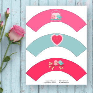 Love Birds-Cupcake Wrappers-Valentine