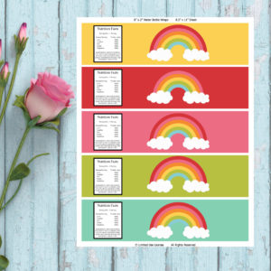 Rainbow Party-Water Bottle Labels