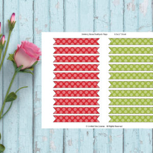 Christmas-Printable Flags-Drinking Straw
