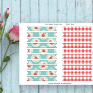 Picnic Birthday Party-Printable Flags-Drinking Straw
