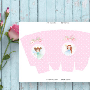 Fairy birthday party Printable Popcorn Box