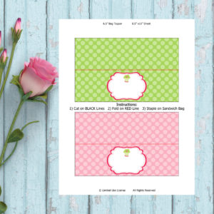 Cupcake Party-Bag Topper