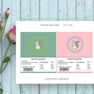 Woodland Party-40gr Chocolate Bar Wrapper