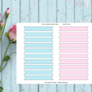 Fairy Birthday Party-Drinking Straw-Printable Flags