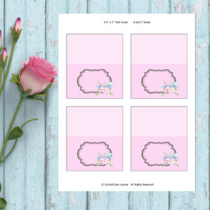 Boho Chic-Pink Tent Cards
