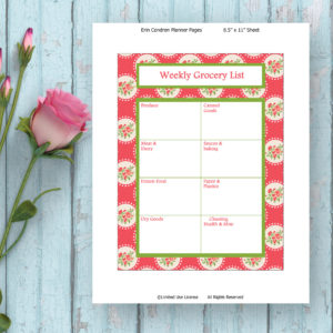 Printable Planner-Weekly Grocery List