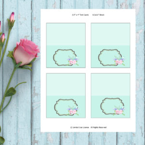 Boho Chic-Turquoise Tent Cards