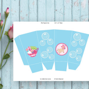Spa Party Printable Popcorn Box
