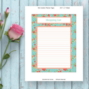 Printable Planner-Shopping List