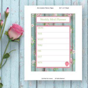 Printable Planner-Weekly Meal Planner-Strawberry