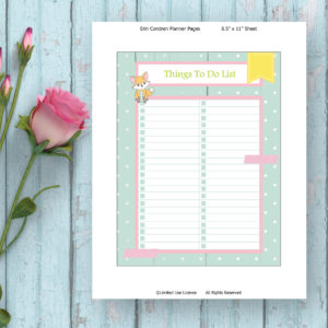 Printable Planner-Things To Do List-Fox