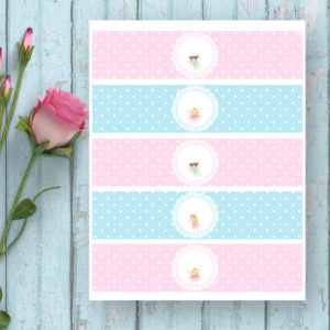 Fairy birthday party-Water Bottle labels