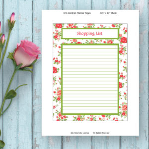 Printable Planner-Shopping List
