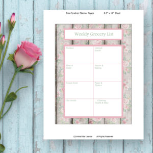 Printable Planner-Weekly Grocery List