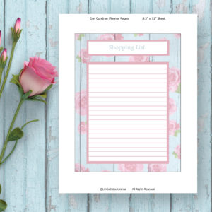 Printable Planner-Shopping List