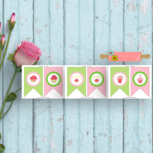 Cupcake Party Birthday Banner