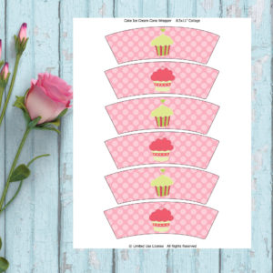 Cupcake Party-Pink Ice Cream Cone Cover