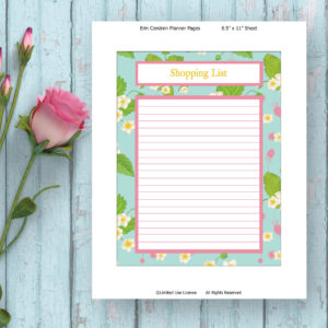 Printable Planner-Shopping List