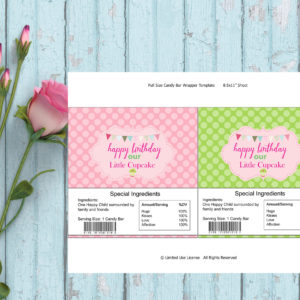 Cupcake Party-Candy Bar Wrappers