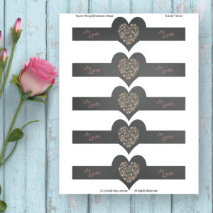 Valentine's Day Printables-Black Chalk-Napkin Rings