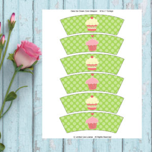 Cupcake Party-Green Ice Cream Cone Cover