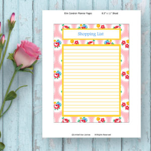 Printable Planner-Shopping List