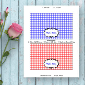 Pirate Boy-Printable Bag Toppers-Pirate's Booty