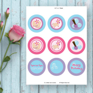 Spa Party-Cupcake Topper