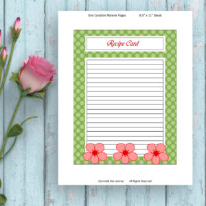 Baking Party-Recipe Card-Green