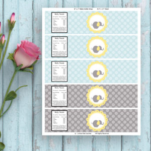 Elephant Baby Shower-Water Bottle Labels