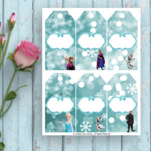 Frozen-Printable Tags Sparkling Frame