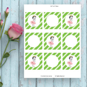 Printable Tags-Green Diagonal Stripes-Baby