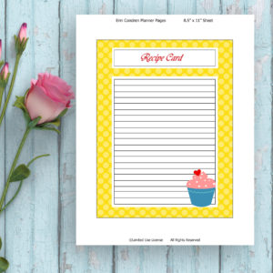 Baking Party-Recipe Card-Yellow