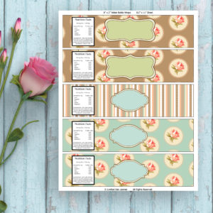 Vintage Flower-Water Bottle Labels