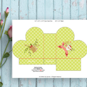 Christmas-Heart Shape Favor Box-Green