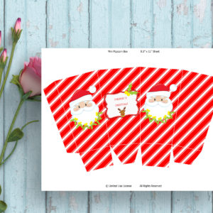 Red Christmas Printable Popcorn Box