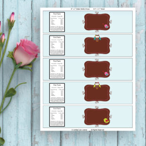 Owl Water Bottle Labels