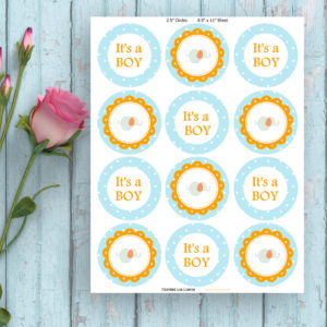 It's a Boy-Cupcake Topper-Printable Tags