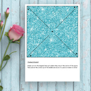 Frozen-Pinwheel Decoration Large Sparkling Turquoise