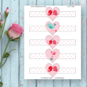 Heart-Love Birds-Napkin Rings