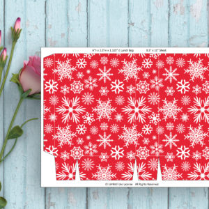 Christmas-Lunch Bag-Party Favor Boxes- Snow Flakes